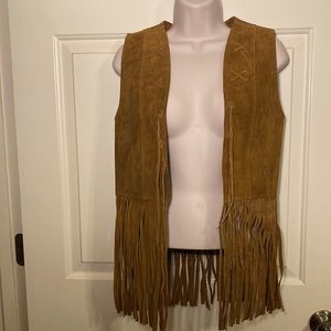 Vintage Genuine Suede Fringed Vest